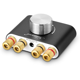 Nobsound Міні Bluetooth 5.0 цифровий підсилювач HiFi стерео 2.0 каналів 2×50 Вт, бездротовий аудіоприймач з блоком живлення, чорний