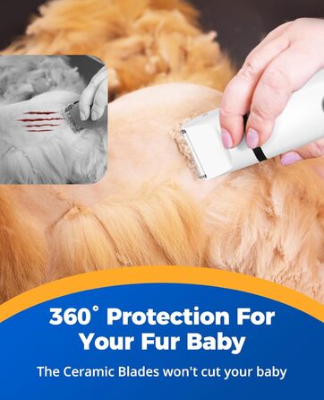 Schermaschine для собак та котів oneisall 4-в-1: стрижка, триммінг, шліфування кігтів. Безшумна, акумуляторна модель з 4 насадками для тіла, лап, очей та вух.