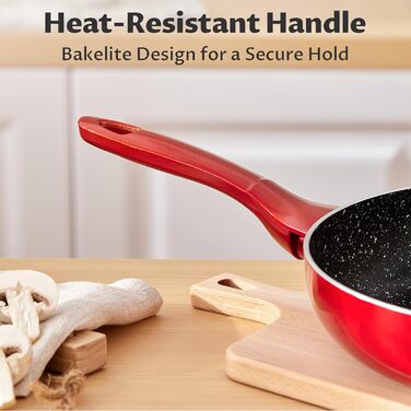 Набір антипригарних сковорідок BEZIA (3 шт.), 24.9 см, 28.9 см, 26.7 см, для плити, кухонні, антипригарне покриття, безпечно мити в посудомийній машині