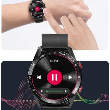 Смарт-годинник DomoGardeno для чоловіків з ремінцем + навушники, чорний