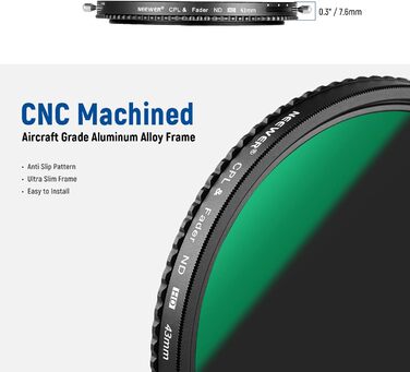 ND-фільтр Neewer 82mm 2-в-1 (ND2-ND32) + CPL (поляризаційний) - HD скло, нанопокриття, водонепроникний, стійкий до подряпин