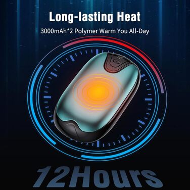 Електричні грілки для рук, набір 2 шт., перезаряджувані, портативні, 3 режими нагріву, ідеальний подарунок для спорту, гольфу, кемпінгу, блакитні