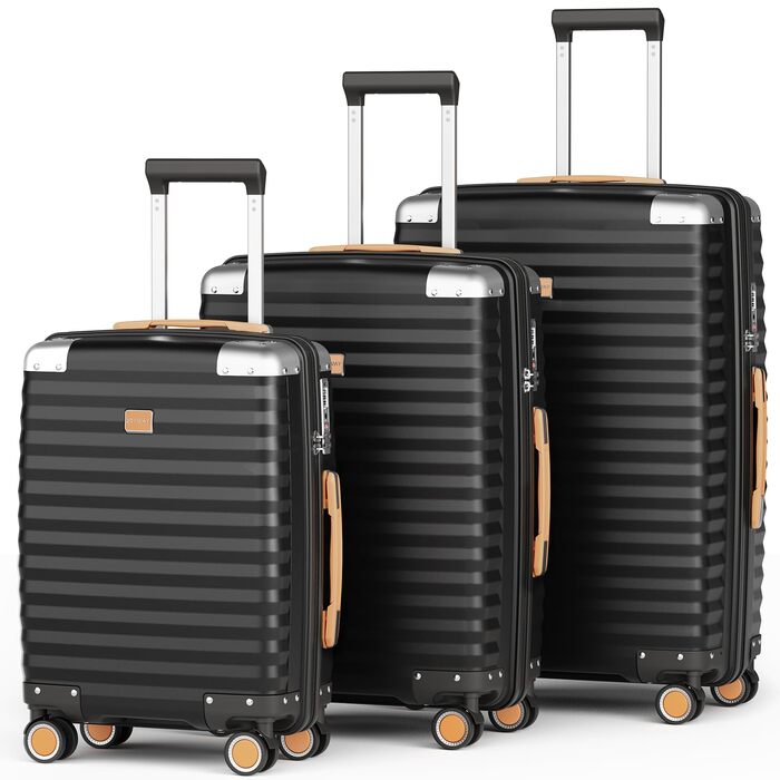 Набір валіз Joyway 3 шт. з жорстким корпусом, легкий PP, TSA замок, 4 колеса, рожеве золото (20'+24'+28')
