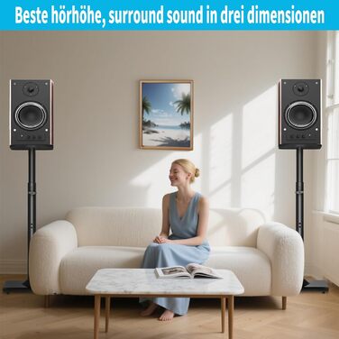 Підставка для акустики, регульована висота, 1 пара. Підлогові підставки з регульованою полицею для універсальних сателітів та полочкові колонки, для полочкових колонок до 5кг з кабельним каналом (SB-206)