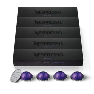 Капсули для кави Nespresso Vertuo Altissio, інтенсивність 9, для еспресо 40 мл, 50 шт. (5 упаковок по 10 шт.)