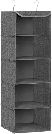 Органайзер для шафи SONGMICS, розкладний, сірий, з металевими гачками та бамбуковими вставками