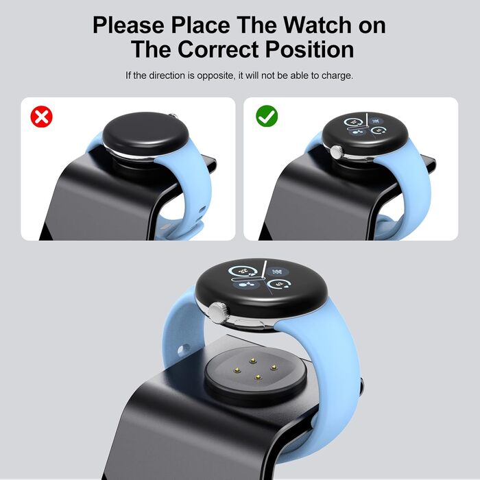 Бездротова зарядка для Google Pixel Watch 3/2 та Pixel 9 Pro/XL/9a/9/8a/8/Pixel 7/7a/7/6/5/4/3, Pixel Buds Pro/2 (без адаптера)