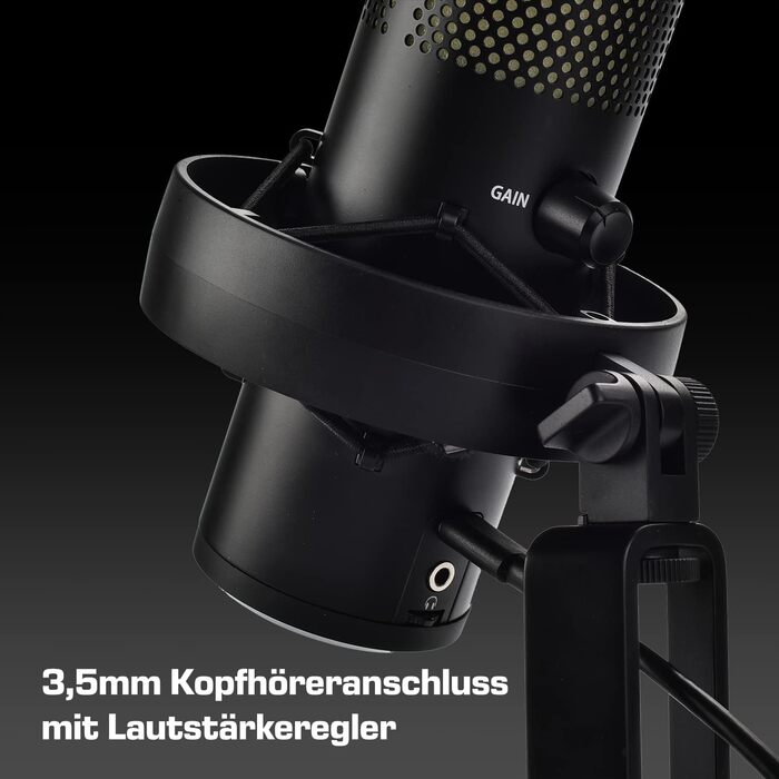 DOCKIN® MP2000: USB мікрофон-конденсатор для ПК, геймінгу, подкастів та стрімінгу - професійний мікрофон з підставкою для запису звуку з чудовою якістю звуку (130dB)