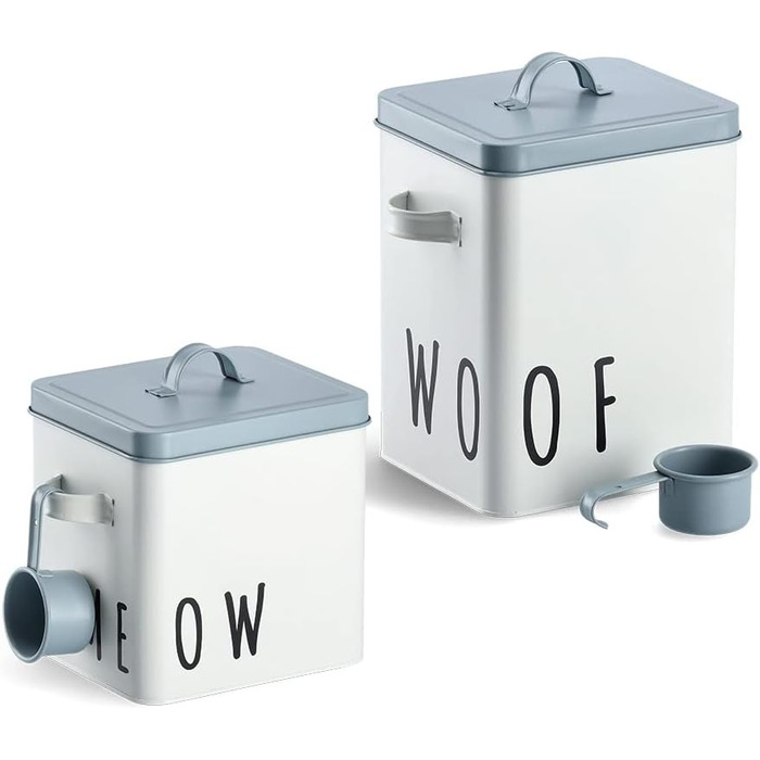 Кормниця для собак Zeller 19218 'Woof', метал, білий/блакитний, 23,4 x 16,2 x 23,2/25,8 см