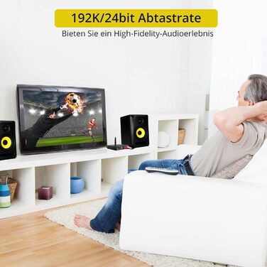 Bluetooth аудіоадаптер PROZOR DAC: Bluetooth приймач з оптичним виходом, Aux/RCA, регулюванням гучності