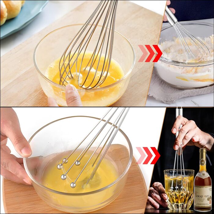 Набір міксерів з нержавіючої сталі, 3 шт. (Ballon, Flexi, з кульками) для випічки та змішування тіста, сріблястий