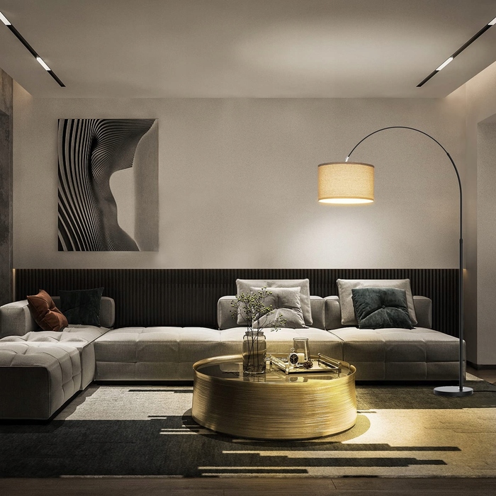 Підлогова лампа Modlicht бежева, E27 9 Вт, з функцією диммування