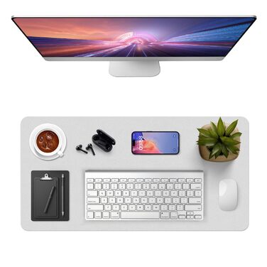 Підкладка на стіл Vicwe 80x40 см, сіра, з ПВХ, з антиковзким покриттям, водонепроникна, для офісу та дому