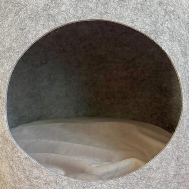 Кішка Будиночок з Фетру для Кішок. М'яке Ліжко-Гніздище для Кота (Сірий, Великий).