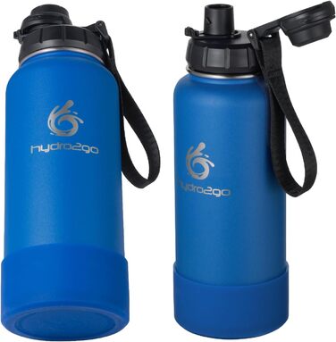 Термофляга Hydro2Go Edelstahl 950 мл з соломинкою, синя - ізольована, BPA-free, не протікає, для спорту та активного відпочинку