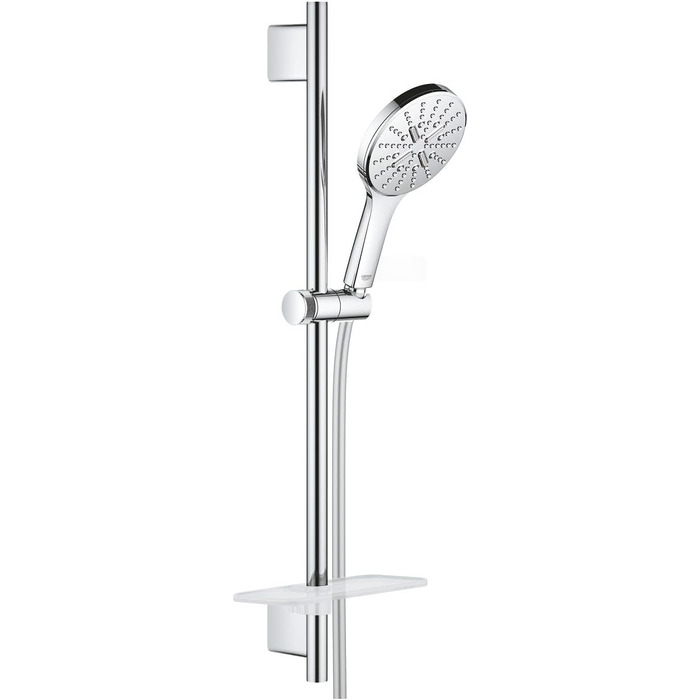 GROHE Vitalio SmartActive 130 Cube | Handshower 3 Spray Patterns | Chrome | 26595000 (Brstg.Set 900mm, round, Chrome)