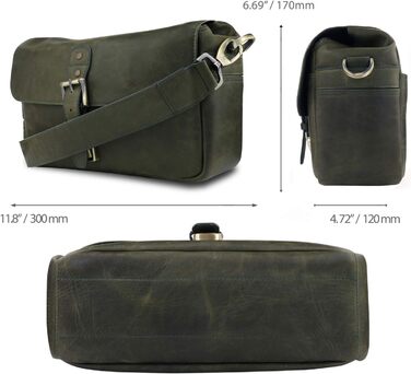 Чохол для камери MegaGear Torres з натуральної шкіри (Olivgrün) для бездзеркальних, моментальних та DSLR камер