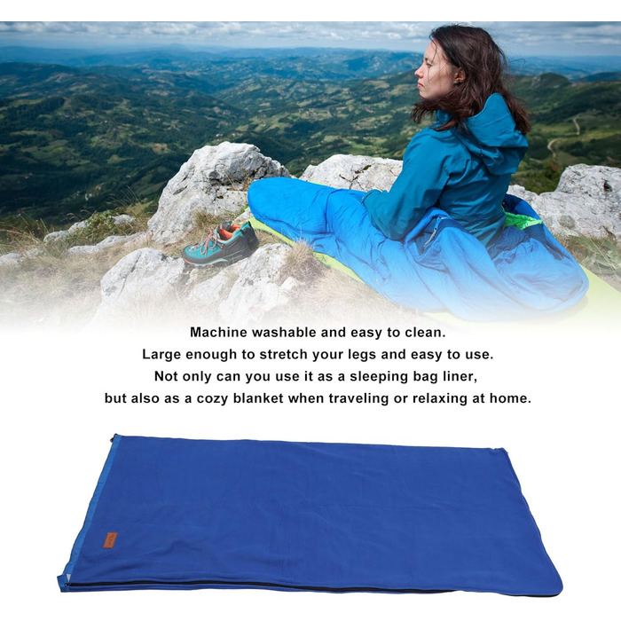 Enforose Sleeping Bag Liner, Super Thick Fleece, Soft Sleeping Bag Liner, Blanket, Lightweight Zippered Sleeping Bag Liner for Camping Trips