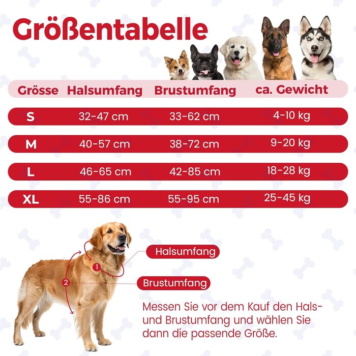 Шлейка для собак Funfox, середня порода, анти-тяга, з ручкою та світловідбиваючими смугами, без заплутування, червона (L)