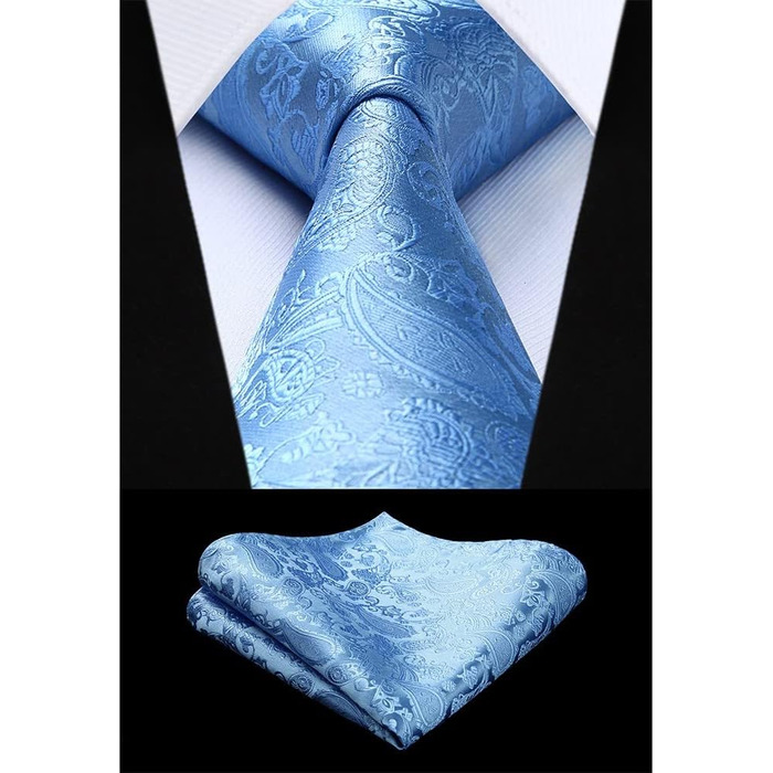 Жакет для костюма чоловічий світло-блакитний з паєтками, комплект з краваткою та нагрудником, елегантний блакитний костюмний жакет HISDERN, розмір M