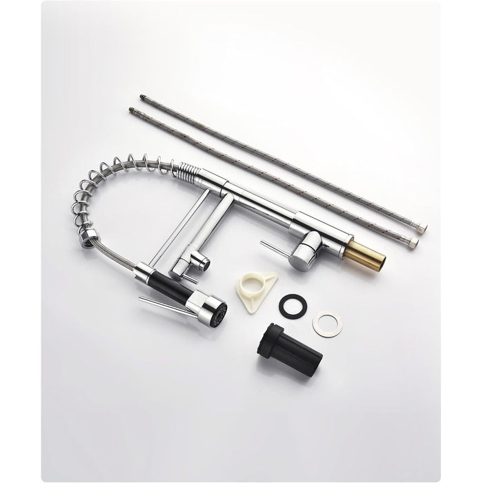 Кухонний змішувач з витяжною лійкою, 360° обертання, 2 режими, нержавіюча сталь, преміум-якість