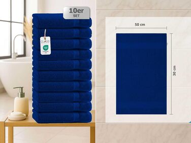 Набір рушників для рук Class Home Collection Ftee, 100% бавовна, м'які та гігроскопічні, Royalblau (королівський синій), 30x50 см, 10 шт.