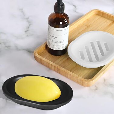 Двошарова мильниця AstraLoom 2 шт., пластикова, самостійно спорожняється, антипригарне покриття - для ванної/кухні/губки (білий)