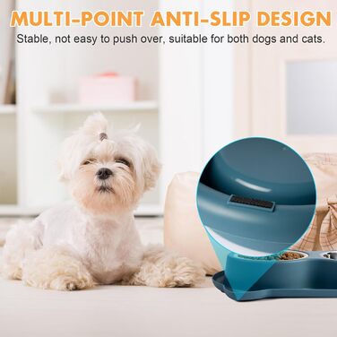 Миска для собак Jestrem 3-в-1: повільне годування, неслизька підставка, нержавіюча сталь. Підходить для собак великих, середніх та малих порід