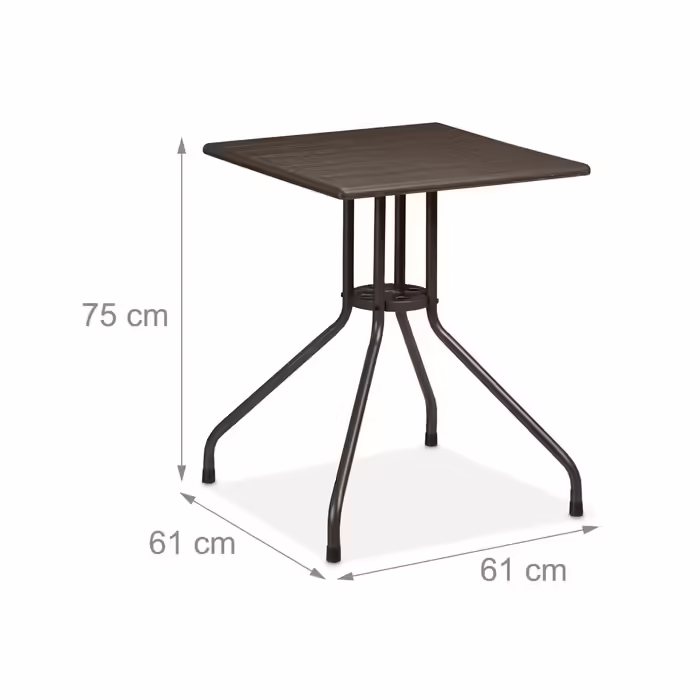 Relaxdays Garden Table in Brown Wood-Look