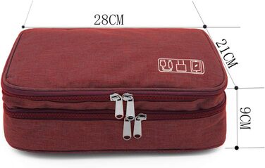 Водонепроникна сумка-органайзер для кабелів та електроніки Ruyosn (червона)