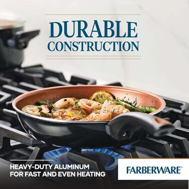 Набір посуду Farberware Glide, 11 предметів, антипригарне покриття, чорний, для миття в посудомийній машині