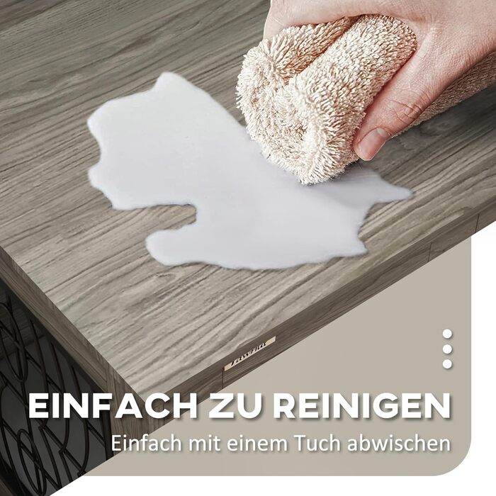 Клітка для собак PawHut з замком, подушкою та столиком, 80 x 56 x 63 см, сірий колір