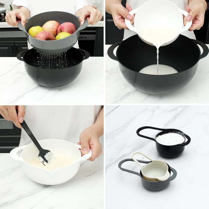 Набір кухонних мисок COOK WITH COLOR Nistschalen (8 шт.) з мірними чашами, ситами та мисками для перемішування. Колір: м'ятний (8 шт.)