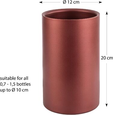 Охолоджувач для пляшок 'подвійний', з нержавіючої сталі, 12 x 20 см, для шампанського та вина, об'єм 0,7-1,5 л, колір: мідно-червоний