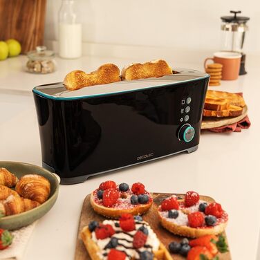 Тостер Cecotec Toast&Taste Extra W 1000W з подвійним широким слотом, 7 рівнів підсмажування, автоматичний викид, знімний піддон для крихт
