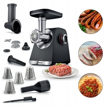М'ясорубка Bosch Serie 6 MFWS640B, 2100 Вт, реверс, 2 швидкості