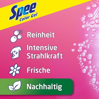 Рідкий пральний засіб Spee Aktiv Gel Color 4+1 для кольорових речей, 2.25 л (набір 2 шт, 100 прань), 20-60°C
