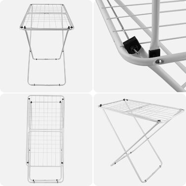 Сушарка для білизни KADAX з крилами, 18/23м, сталь з порошковим покриттям, складна, біла (2 крила)