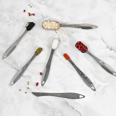 22-Piece Measuring Cups and Spoons Set, Stainless Steel Measuring Spoon Set and Stackable Measuring Cups with Lid for Liquid and Dry Ingredients, Cooking Baking Gadgets
