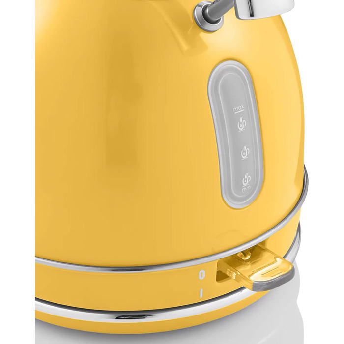 Набір Swan Retro: чайник 1,8л та тостер з 2-ма слотами, жовтий, вінтажний дизайн