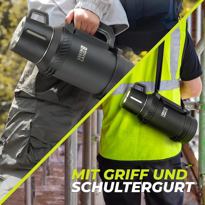 Термос LEBENLANG 2,5 л з чашкою, ситом для чаю та ремінцем | Фляга-термос з нержавіючої сталі, 24 години зберігання тепла | Ізотермос, термокружка