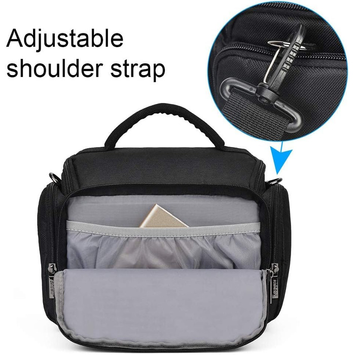 Сумка для камери CADeN: водонепроникна, для Canon, Nikon, Sony SLR/DSLR, об'єктиви та аксесуари, чорна, L