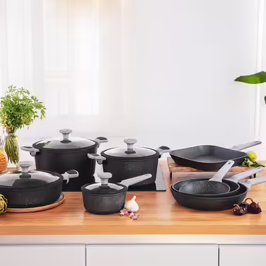 Cecotec Grill Polka Excellence 28 Grill Force, 28 cm diameter, cast aluminum, non-stick coating, dishwasher safe and suitable for all cooktops, stable base (Rock)
