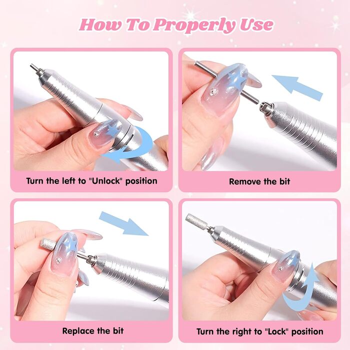 Електричний нагрівач для нігтів 2-в-1, професійний, 45000 об/хв, манікюрний набір, фрезер для гелю та акрилу