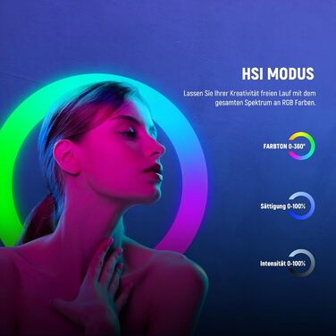 NEEWER Ringlicht RP19H 19 дюймів з триподом та 3 тримачами для телефону, RGB, 42W, CRI 97+, 2540 Lux, для стрімінгу, офісу, Zoom