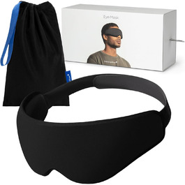 Ostrichpillow Маска для сну Eclipse Black | Ергономічна 3D маска для сну | Блокує світло для повного затемнення