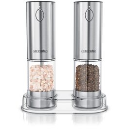 Електричні мельниці для солі та перцю Arendo 2 шт. з USB-зарядкою, велика ємність, регулювання помелу, LED-підсвітка
