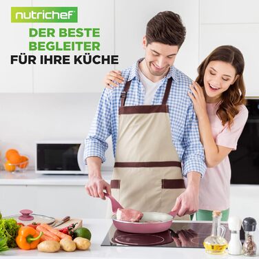 Набір посуду NutriChef 54 предмета з антипригарним покриттям сіро-блакитного кольору | З кухонними аксесуарами, деко, ножами | Для індукції, газу та електроплит | Здорове та безжирове приготування їжі
