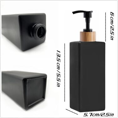Набір для ванної кімнати BIKALAN: дозатор мила з бамбука, чорний, 350 мл