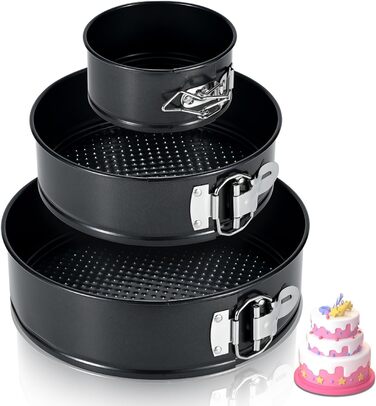 Форми для випічки ECCOGREAT 3 шт. (10/18/23 см) з антипригарним покриттям - для тортів, піци та млинців